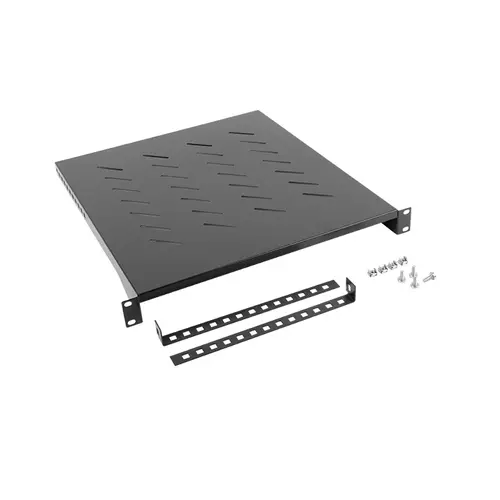 Аксесоар, Lanberg 19" fixed shelf 1U / 483x500mm, max load capacity up to 25kg, black