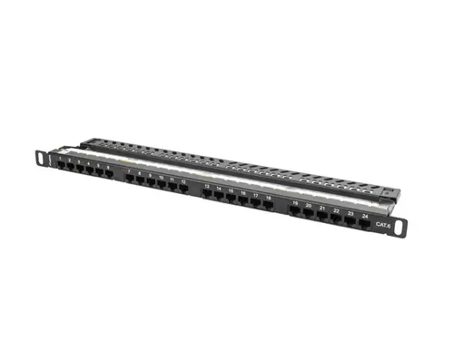 Пач панел, Lanberg patch panel 24 port 0.5U CAT.6, black