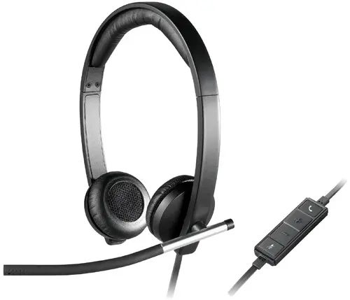 Слушалки, Logitech USB Headset H650e Stereo, Flexible Mic, In-line Controls, Echo Cancellation, Noise-cancelling, USB