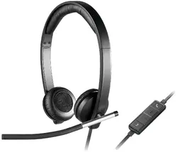 Слушалки, Logitech USB Headset H650e Stereo, Flexible Mic, In-line Controls, Echo Cancellation, Noise-cancelling, USB