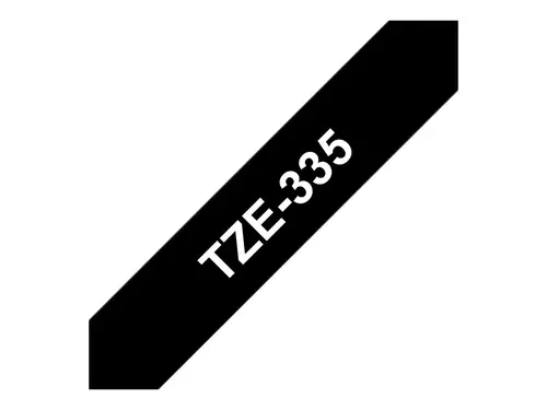 Консуматив, Brother TZe-335 Tape White on Black, Laminated, 12mm, 8m - Ecos