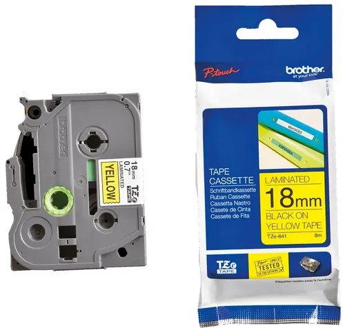Консуматив, Brother TZe-641 Tape Black on Yellow, Laminated, 18mm Eco