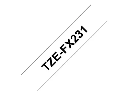 Консуматив, Brother TZe-FX231 Tape Black on White, Flexible ID, 12mm, 8m