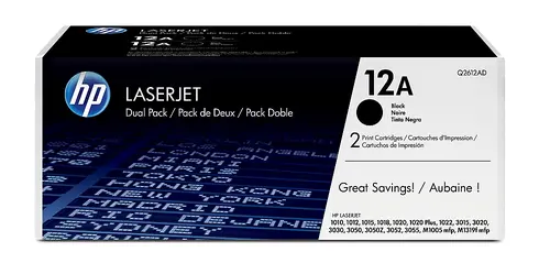 Консуматив, HP 12A Black Dual Pack LaserJet Toner Cartridges