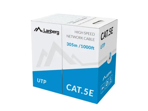 Кабел, Lanberg Lan Cable UTP Cat.5e 305m Solid CCA Blue