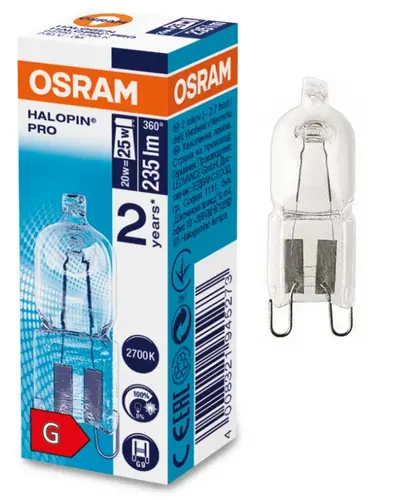 ХАЛОГЕННА ЛАМПА ECO 20W 230V G9 HALOPIN PRO HALOLUX LEDVANCE