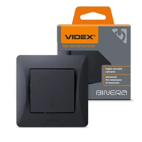 ДЕВИАТОРЕН КЛЮЧ 10А VF-BNSW1P-BG BINERA VIDEX - ГРАФИТ