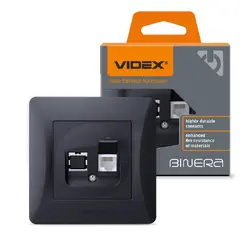 КОМПЮТЪРНА РОЗЕТКА VF-BNSK1PC6-BG CAT6 BINERA VIDEX - ГРАФИТ