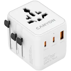 CANYON Travel Adapter OnTour 20 EU/UK/US/AUS 20W  White