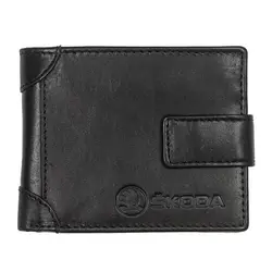Мъжки черен портфейл Auto Set с лого на Skoda