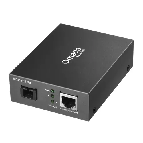 Конвертор TP-LINK MC212CS-20, 1GbE RJ45 към Gigabit SM SC,Tx1310/Rx1550nm 20km