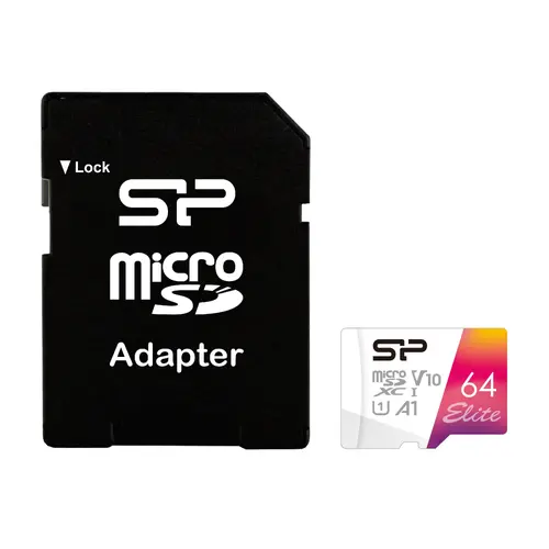 Карта памет Silicon Power Elite Colorful 64GB, microSDXC, Class 10, SD Adapter
