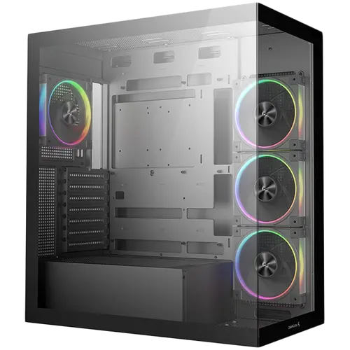 DeepCool CG580 4F V2, Mid Tower, Mini-ITX/Micro-ATX/ATX, Rear Connector support, 2xUSB3.0, 1x Type-C Gen2, 1xAudio, 3x120mm ARGB Reverse Fans, 1x120mm ARGB Fan, Tempered Glass, Mesh Panel, Black, R-CG580-BKADA4-G-2, 2Y