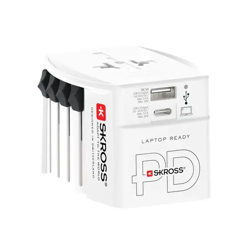 Skross универсален адаптер 220V , 30W, бял
