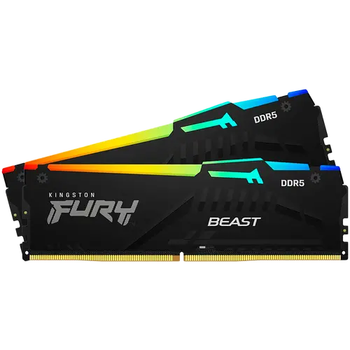 Kingston DRAM 16GB 5200MT/s DDR5 CL40 DIMM (Kit of 2) FURY Beast RGB XMP