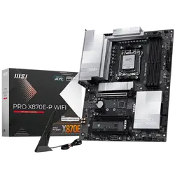 MSI PRO X870E-P WIFI, ATX, Socket AM5, 4x DDR5 Dual Channel DDR5 up to 8200(OC)MHz, 3x PCIe x16 slot, 3x M.2 slot, 4x USB 2.0, 2x USB 5Gbps, 2x USB 10Gbps, 1x 20Gbps Type-C, 1x 40Gbps Type-C, HDMI, 7.1 HD Audio, 5G LAN, WiFI 7, BT, 3Y