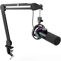 Микрофон със стойка FIFINE T658 Dynamic RGB - Black