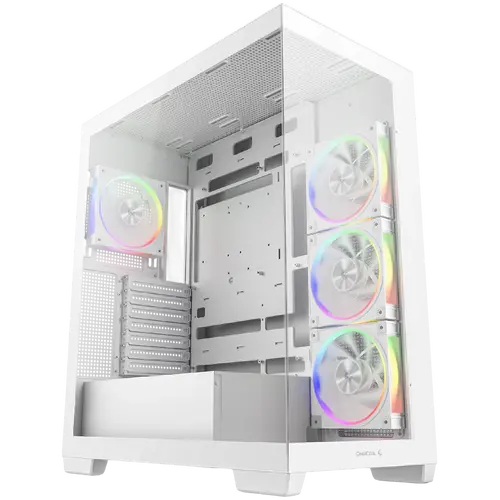 DeepCool CG580 4F WH V2, Mid Tower, Mini-ITX/Micro-ATX/ATX, Rear Connector support, 2xUSB3.0, 1x Type-C Gen2, 1xAudio, 3x120mm ARGB Reverse Fans, 1x120mm ARGB Fan, Tempered Glass, Mesh Panel, White, R-CG580-WHADA4-G-2, 2Y