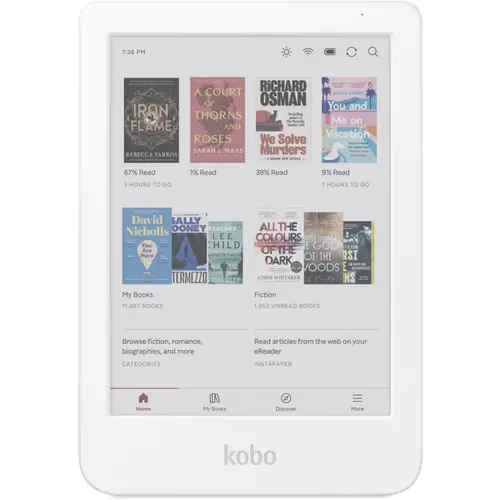 Четец за Е-книги, Kobo Clara Colour e-Book Reader, E Ink Kaleido touch screen 6 inch colour, 1448 x 1072 pixels, 16 GB, 1000 MHz/512 MB, 1 x USB C, Greutate 0.172 kg, Wireless Da, Comfort Light, 12 different fonts and over 50 font styles, White Четец за Е-книги, Kobo Clara Colour e-Book Reader, E Ink Kaleido touch screen 6 inch colour, 1448 x 1072 pixels, 16 GB, 1000 MHz/512 MB, 1 x USB C, Greutate 0.172 kg, Wireless Da, Comfort Light, 12 different fonts and over 50 font styles, White