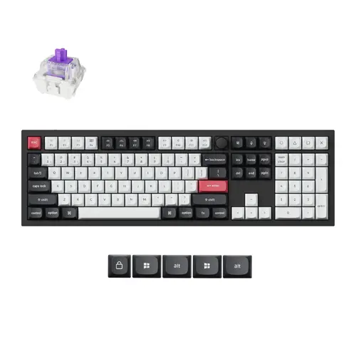 Безжична механичка клавиатура Keychron Q6 HE QMK Gateron Double-Rail Magnetic Switch - Carbon Black