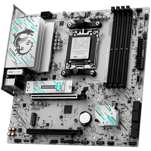 MSI B840M GAMING PLUS WIFI6E, mATX, Socket AM5, 4x DDR5 Dual Channel DDR5 up to 8000(OC)MHz, 2x PCIe x16 slot, 2x M.2 slot, 4x USB 2.0, 2x USB 5Gbps, 1x USB 10Gbps, 1x USB 10Gbps Type-C, HDMI, 7.1 HD Audio, 2.5G LAN, WiFi, BT, 3Y