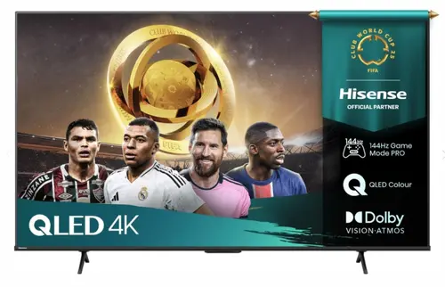 Телевизор, Hisense 55" E7Q Pro, 4K Ultra HD 3840x2160, QLED, Quantum Dot, 144Hz, HDR 10+ adaptive, HLG, Dolby Vision, DTS Virtual X, Smart TV, WiFi 5GHz, WiFi Direct, BT, Anyview Cast, 3xHDMI, 2xUSB, LAN, CI+, DVB-T2/C/S2, Black