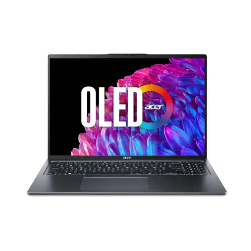 Лаптоп, Acer Swift Go 16, SFG16-72-73WT,Intel Core Ultra 7 155U(up to 4.80GHz, 12MB), 16" 3.2K OLED (3200x2000) 120Hz, 32 GB LPDDR5X on board, 1000GB NVMe SSD,Intel Graphics,QHD Cam, WiFi 6E, BT 5.3, Micro SD card,Backlit Kbd, Win 11 Home, Steel Gray Лаптоп, Acer Swift Go 16, SFG16-72-73WT,Intel Core Ultra 7 155U(up to 4.80GHz, 12MB), 16" 3.2K OLED (3200x2000) 120Hz, 32 GB LPDDR5X on board, 1000GB NVMe SSD,Intel Graphics,QHD Cam, WiFi 6E, BT 5.3, Micro SD card,Backlit Kbd, Win 11 Home, Steel Gray