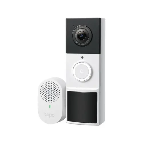 TP LINK нтелигентен видео звънец за врата Tapo D210, 2K QHD (2560×1440),160° зрителен ъгъл, microSD до 512 GB, 2.4Ghz, AI-разпознаване