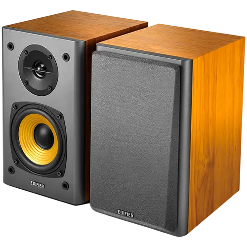 Edifier R1000T4 2.0 Bookshelf Speakers, BT V5.0, RCA, 0.5-inch Tweeters, 4-inch Drivers, 24W (RMS), Control Buttons, Brown