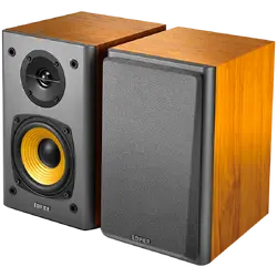 Edifier R1000T4 2.0 Bookshelf Speakers, RCA, 0.5-inch Tweeters, 4-inch Drivers, 24W (RMS), Control Buttons, Brown
