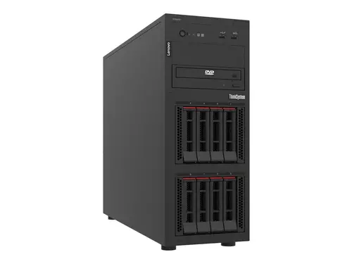 Сървър, Lenovo ThinkSystem ST250 V3, Intel Xeon 6315P (2.80 GHz, 4-core, 12 MB Cache, 55W), 1x16GB 1Rx8, 2.5" HS (8), SW RD, 1x800W, XCC2 Platinum