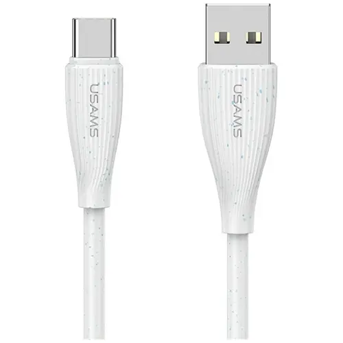 Кабел за бързо зареждане и данни USAMS US-SJ714 USB-C - USB-A 18W  1 метър, бял