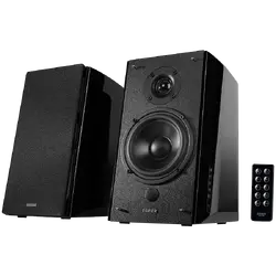 Edifier R2000DB 2.0 Bookshelf Speakers, Bluetooth, 3.5mm to RCA, Optical, 1-inch Tweeters, 5-inch Drivers, 120W (RMS), Control Knobs and Remote Control, Black