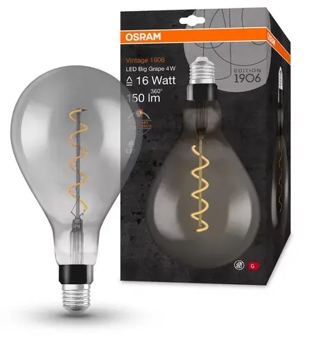 LED ЛАМПА VINTAGE 1906 LED CL A160 SMOKE16  4W/818 E27 LEDVANCE