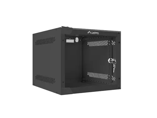Комуникационен шкаф, Lanberg rack cabinet 10" wall-mount 4U / 280x310 for self-assembly (flat pack), black