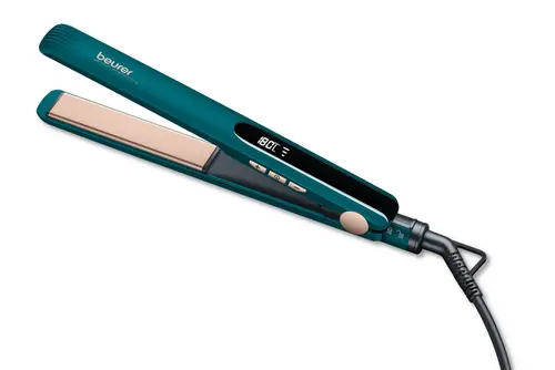 Преса, Beurer HS 50 Ocean Hair straightener, LED display, Ceramic keratin coating, Variable temperature control (120-220 °), Spring-mounted hot plates, Button lock, Operation status display, Automatic switch-off after 30 minutes, Transport lock