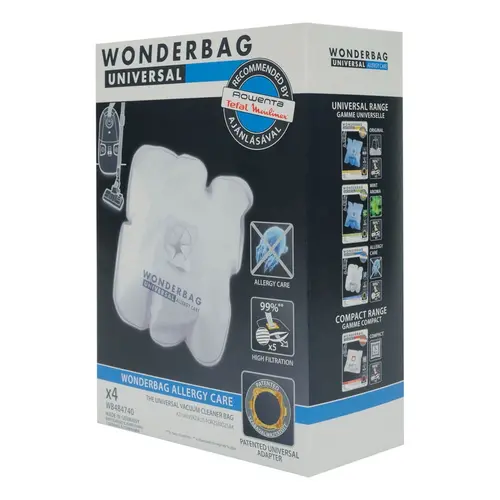 Торбичка за прахосмукачка, Rowenta WB484740, WonderBag Endura, Vacuum Bags, Allergy Care set of 4bags (universal), 5-layered, Universal, Textile