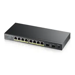 Комутатор, ZyXEL GS1100-10HP v2, unmanage PoE 8x Gigabit, 2x Fiber Uplink, 120 Watt PoE