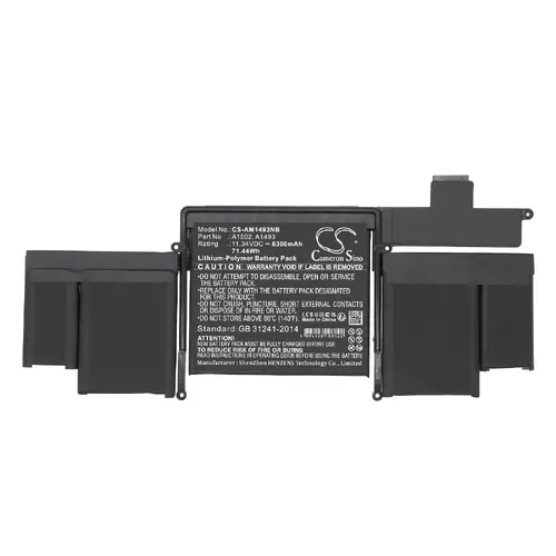 Батерия за лаптоп Apple MacBook Pro ""Core i5" 2.4 13" Late 2013 Retina A1493, A1502 LiPo 11.34V 6300mAh CAMERON SINO