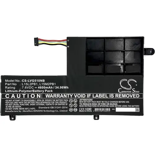 Батерия  за лаптоп LENOVO YOGA 510-14IKB 80YM, Yoga 510-15ISK, L15C2PB1 LiPo 7.6V  4600 mAh CAMERON SINO