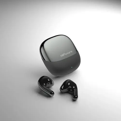 Слушалки, HiFuture ChromeBuds Metallic Grey, Metallic Charge Case, 4 MICS ENC, Wireless 5.4, Up to 6 Hours Battery Life by one charge, IPX5, Ultra Bass, Up to 30 Hours Battery Life Combined