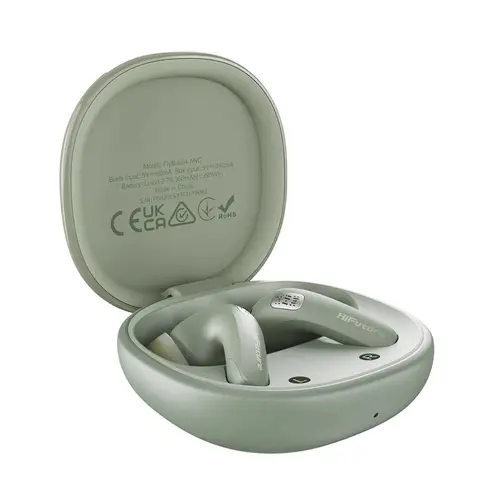 Слушалки, HiFuture FlyBuds 4 ANC Matcha Green, Active Noise Cancelling, 4 MICS ENC, Wireless 5.4, Up to 10 Hours Battery Life by one charge, IPX5, Ultra Bass, Up to 35 Hours Battery Life Combined
