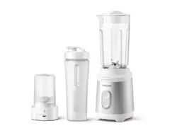 PHILIPS Мини Блендер Series 3000 350W ProBlend 2 настройки на скоростта мелачка за подправки бутилка за път бял