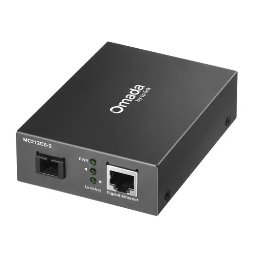 Конвертор TP-LINK MC212CS-2, 1GbE RJ45 към Gigabit SM SC,Tx1310/Rx1550nm 2 km