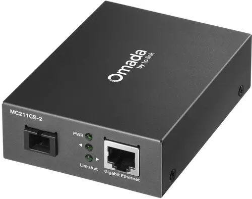 Конвертор TP-LINK MC211CS-2, 1GbE RJ45 към Gigabit SM SC,Rx1310/Tx1550nm 2 km