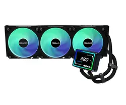 Asrock Challenger 360 Digital, AiO liquid cooler, ARGB, Digital display, 360 mm radiator, AM5, AM4, LGA1851, LGA1700, 90-ACLA36-BAAGA6, Black, 6Y