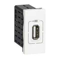 USB РОЗЕТКА 5V 750mA 1 МОД. MOSAIC LEGRAND - БЯЛ