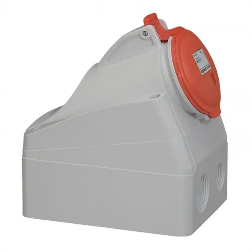 КОНТАКТ ЗА ОТКРИТ МОНТАЖ IP44 3P+N+E,32A 380/415V LEGRAND - СИВ/ЧЕРВЕН
