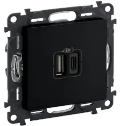 РОЗЕТКА 2хUSB А+С 5V 3A 15W LGR 756306 VALENA LIFE LEGRAND - ЧЕРЕН