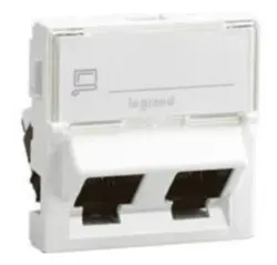 ДВУМОДУЛНА РОЗЕТКА 2xRJ-45 Cat6 FTP LGR 076506  MOSAIC LEGRAND - БЯЛ